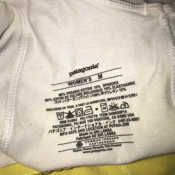 Patagonia yellow tye-dye built-in bra running joggers  shirt size M - Picture 5 of 5